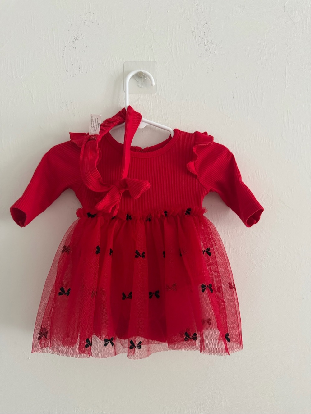 Red Tulle Bow Baby Dress